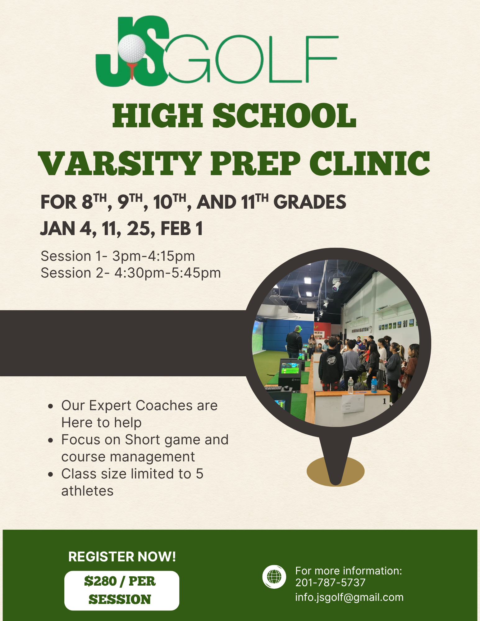 High School Varsity Prep Class - JS Golf Academy